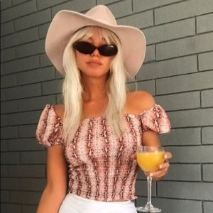 Verge Girl Ruched Snake Print Top 💖